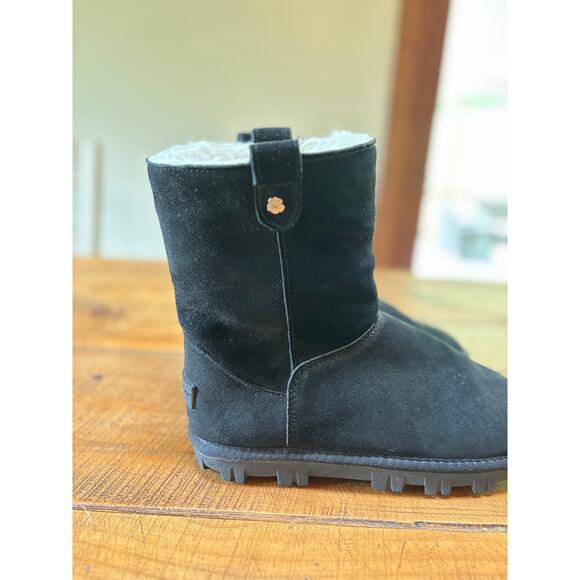 Womens Tommy Bahama Black Fuzzy Winter Fashion Nice Tread Boots Size 8 - Picture 9 of 12
